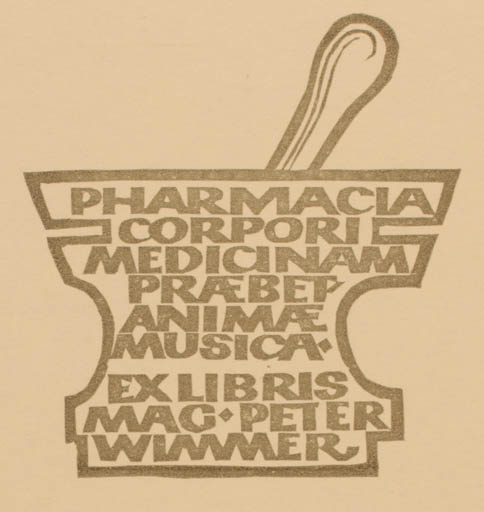 Exlibris by Ottmar Premstaller from Austria for Mag. Peter Wimmer - Pharmacy 