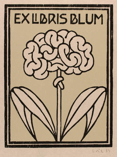 Exlibris by Axel Vater from Germany for Dr. Gernot Blum - Flower 