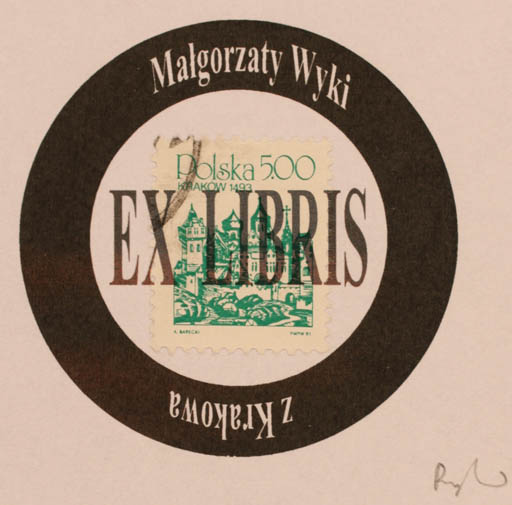 Exlibris by Rajmund Aszkowski from Poland for Malgorzaty Wyki - 