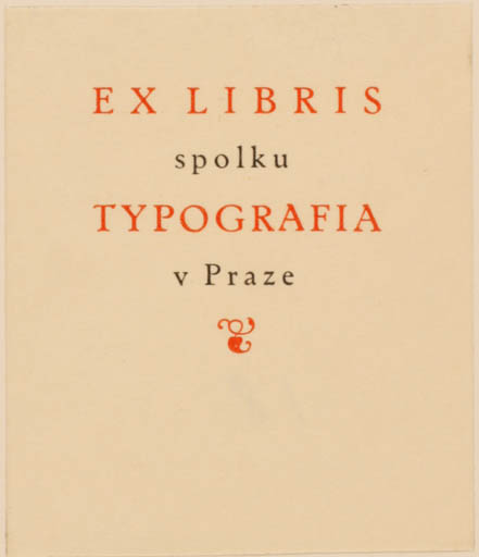 Exlibris by Rud. Hala from Czech Republic for ? Spolka Typografia v Praze - Text/Writing 