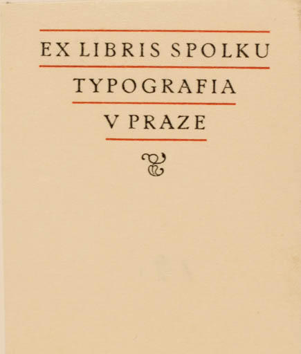 Exlibris by Rud. Hala from Czech Republic for ? Spolka Typografia v Praze - Text/Writing 