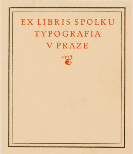 Exlibris by Rud. Hala from Czech Republic for ? Spolka Typografia v Praze - Text/Writing 