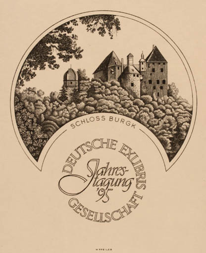 Exlibris by Werner Pfeiler from Austria for ? ? - Castle/Palace 