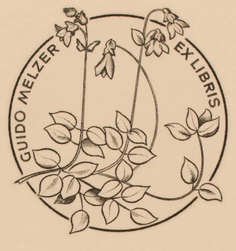 Exlibris by Werner Pfeiler from Austria for Guido Melzer - Flower 