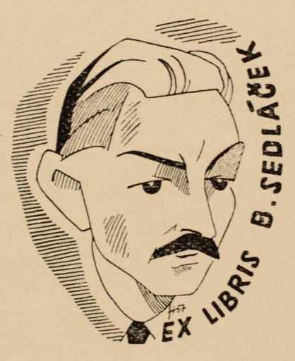 Exlibris by Stanislav  Hlinovsky from Czech Republic for B. Sodlacek - Man Portrait 