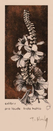 Exlibris by Tomasz Hankus from Poland for ? ? - Flower 