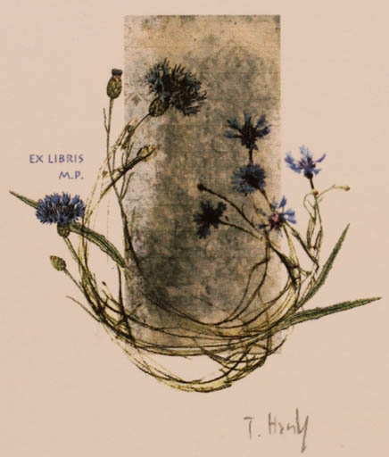 Exlibris by Tomasz Hankus from Poland for ? ? - Flower 