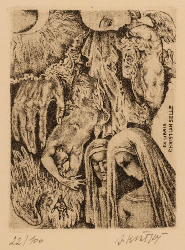 Exlibris by Bohumil Kratky from Czech Republic for Christian Selle - Mythology 