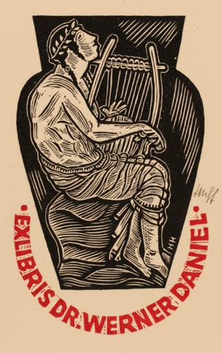 Exlibris by Hermann Huffert from Germany for Dr. Werner Daniel - Mythology 