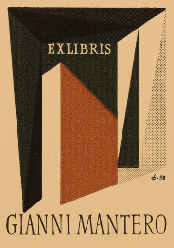 Exlibris by Christian Blæsbjerg from Denmark for Gianni Mantero - Abstract 