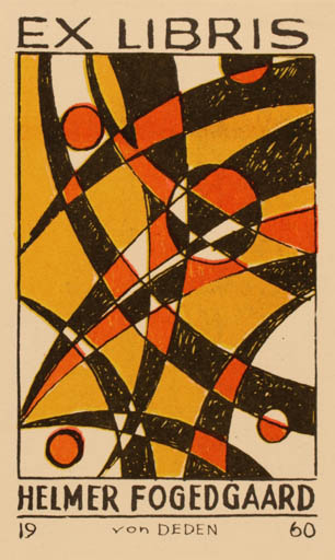 Exlibris by Erik Brønsdorff von Deden from Denmark for Helmer Fogedgaard - Abstract 