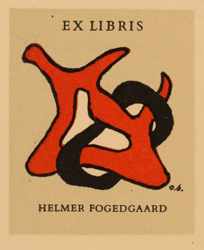 Exlibris by Ole Dich from Denmark for Helmer Fogedgaard - Abstract 