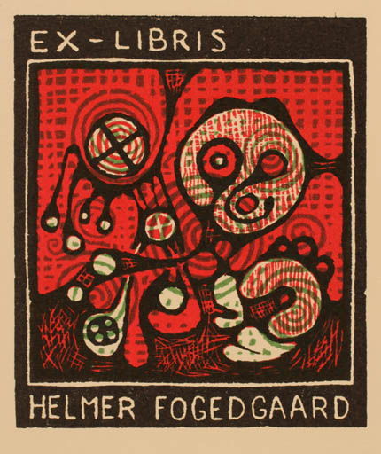 Exlibris by Ethlar Johansen from Denmark for Helmer Fogedgaard - Abstract 