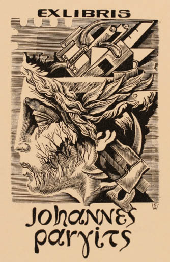 Exlibris by V. Stanisevski from Estonia for Johannes Parvits - Surrealism 