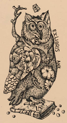 Exlibris by Ab. Steenvoorden from Netherland for ? ? - Surrealism 