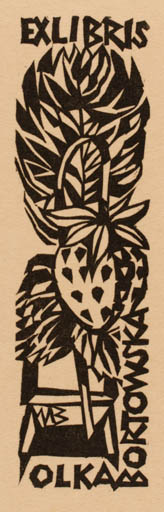 Exlibris by Ullrich Bewersdorff from Germany for Olka Bortowska - Flora 