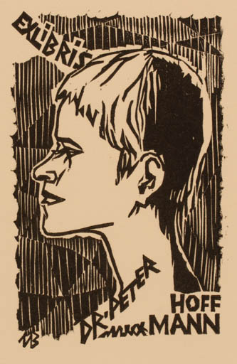 Exlibris by Ullrich Bewersdorff from Germany for Dr. Peter Hoffmann - Woman Portrait 