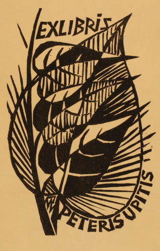 Exlibris by Ullrich Bewersdorff from Germany for Peteris Upitis - Flora 