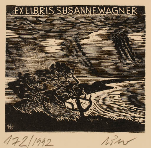 Exlibris by Ullrich Bewersdorff from Germany for Susanne Wagner - Scenery/Landscape 