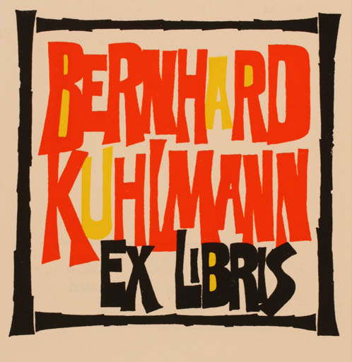 Exlibris by Hannu Paalasmaa from Finland for Bernhard Kuhlmann - Text/Writing 