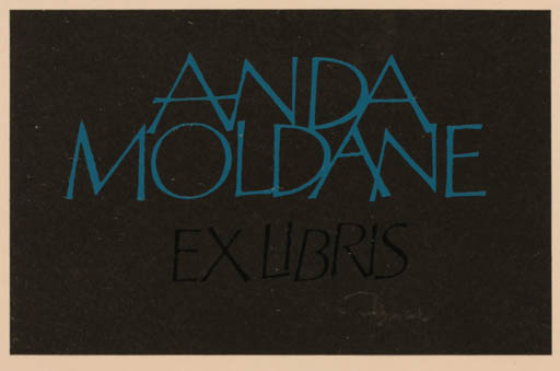 Exlibris by Hannu Paalasmaa from Finland for Anda Moldane - Text/Writing 