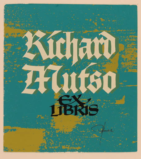 Exlibris by Hannu Paalasmaa from Finland for Richard Mutso - Text/Writing 