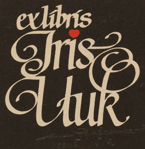 Exlibris by Hannu Paalasmaa from Finland for Iris Uuk - Text/Writing 