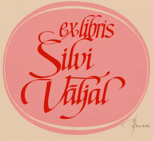 Exlibris by Hannu Paalasmaa from Finland for Silvi Väljal - Text/Writing 