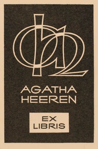 Exlibris by Roland Roveda from Austria for Agatha Heeren - Text/Writing 