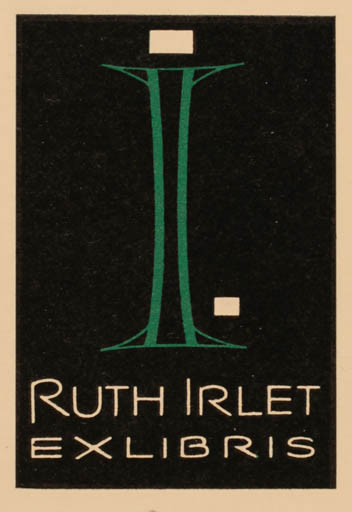 Exlibris by Roland Roveda from Austria for Ruth Irlet - Text/Writing 