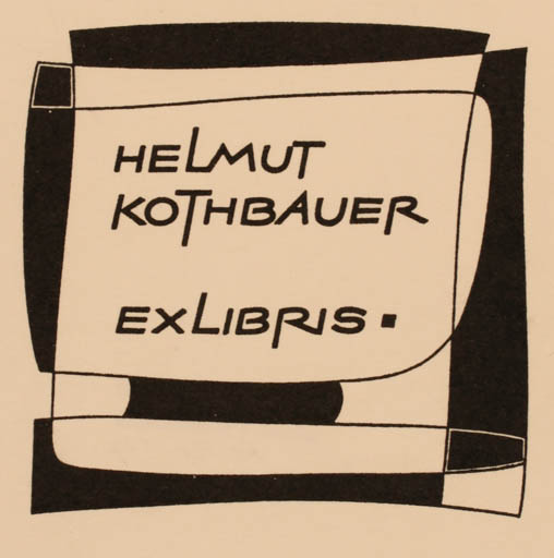 Exlibris by Roland Roveda from Austria for Ing. Helmut Kothbauer - Text/Writing 