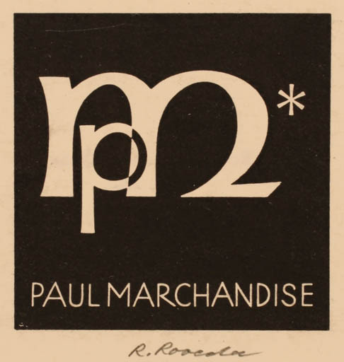 Exlibris by Roland Roveda from Austria for Paul Marchandise - Text/Writing 