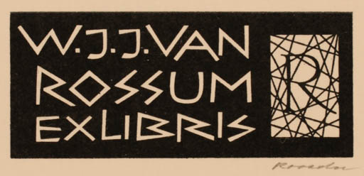 Exlibris by Roland Roveda from Austria for W. J. J. van Rossum - Text/Writing 