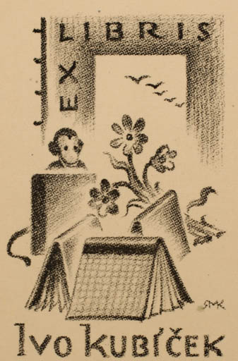 Exlibris by Ruda Kubicek from Czech Republic for Iva Kubicek - Book 