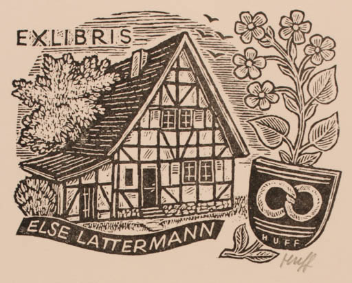 Exlibris by Hermann Huffert from Germany for Else Lattermann - Architecture 