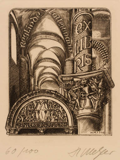 Exlibris by Hansjörg Metzler from Germany for Reglinde Lattermann - Church Religion 