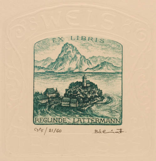 Exlibris by Ferenc Balint from Hungary for Reglinde Lattermann - 