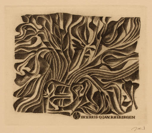 Exlibris by Wojciech Jakubowski from Poland for G. Jan Rhebergen - Abstract 