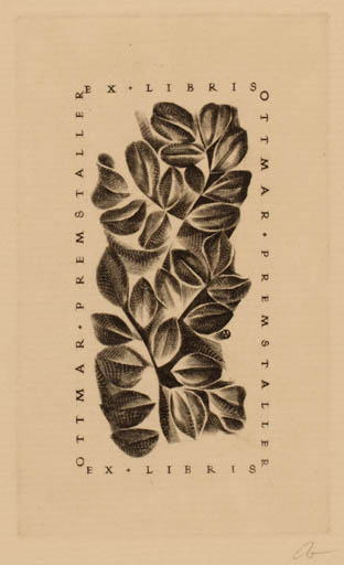 Exlibris by Wojciech Jakubowski from Poland for Ottmar Premstaller - Flora 