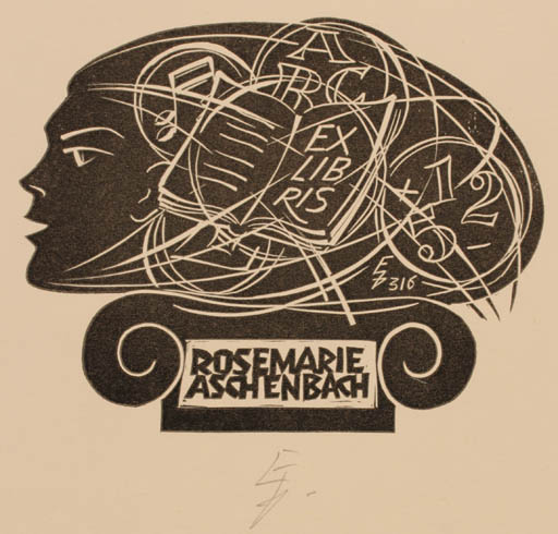 Exlibris by Erhard Zierold from Germany for Rosemarie Aschenbach - 