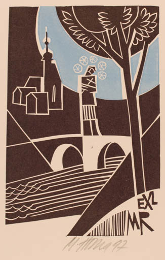 Exlibris by Miroslav Houra from Czech Republic for M R - Religion 