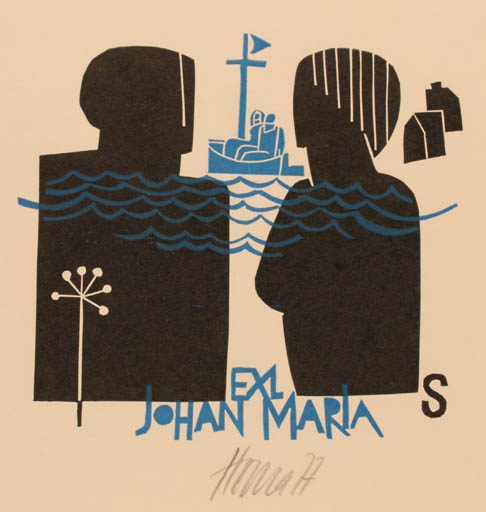 Exlibris by Miroslav Houra from Czech Republic for Johan Maria - Couple 