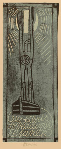 Exlibris by Miroslav Houra from Czech Republic for Vladimir Stanék - 