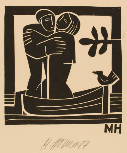 Exlibris by Miroslav Houra from Czech Republic for Miroslav Houra - Couple 