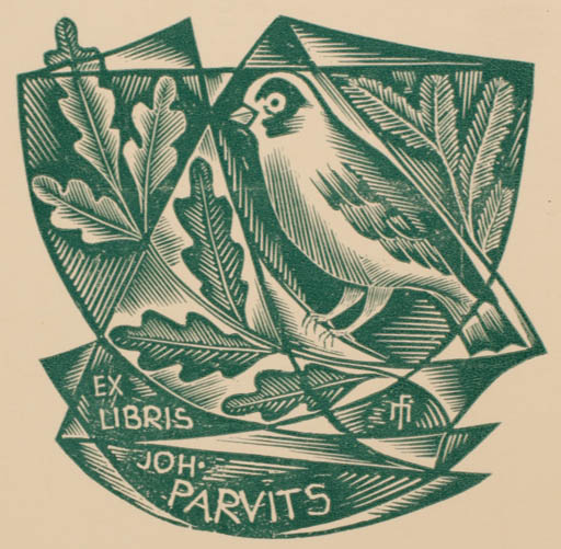 Exlibris by Dr. Otakar Marik from Czech Republic for Johannes Parvits - Bird 