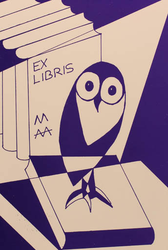 Exlibris by Alice M. Aeberhard from Schwitzerland for Alice M. Aeberhard - Book Owl 