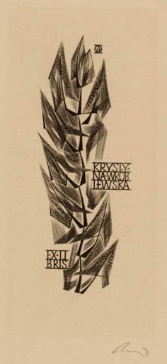 Exlibris by Wojciech Jakubowski from Poland for Krystyna Wroblweska - Flora 