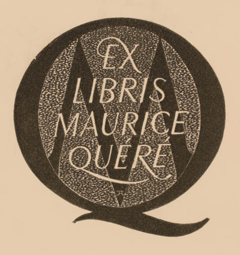 Exlibris by Desire Acket from Belgium for Maurice Queré - Monogram 