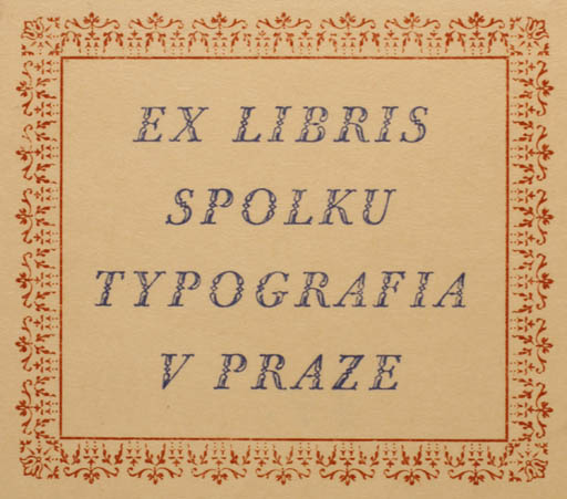 Exlibris by Ant. Masek from Czech Republic for ? Spolka Typografia v Praze - Text/Writing 