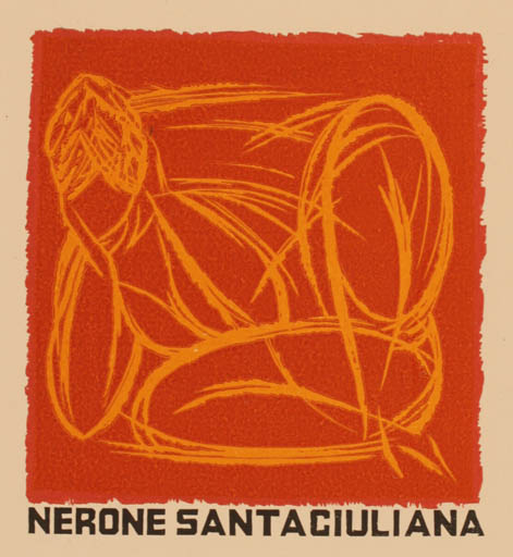 Exlibris by Italo Zetti from Italy for Dr. Nerone Santagiuliana - Woman 